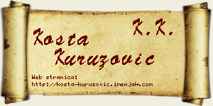Kosta Kuruzović vizit kartica